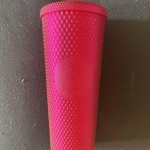 Starbucks Summer 2021 Limited Edition Hot Pink Studded Tumbler 24 ounce